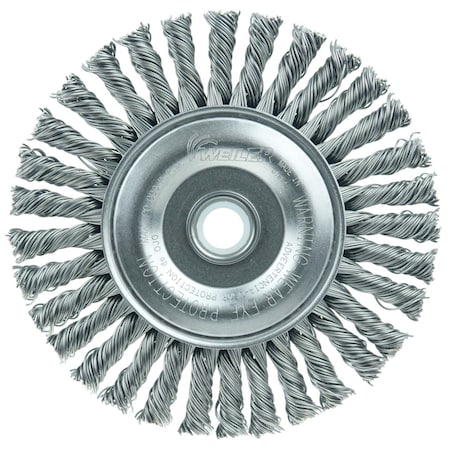 Weiler Mini Roughneck 4" Wire Wheel, .020" Steel Fill, 1/2"-3/8" Arbor Hole 13124